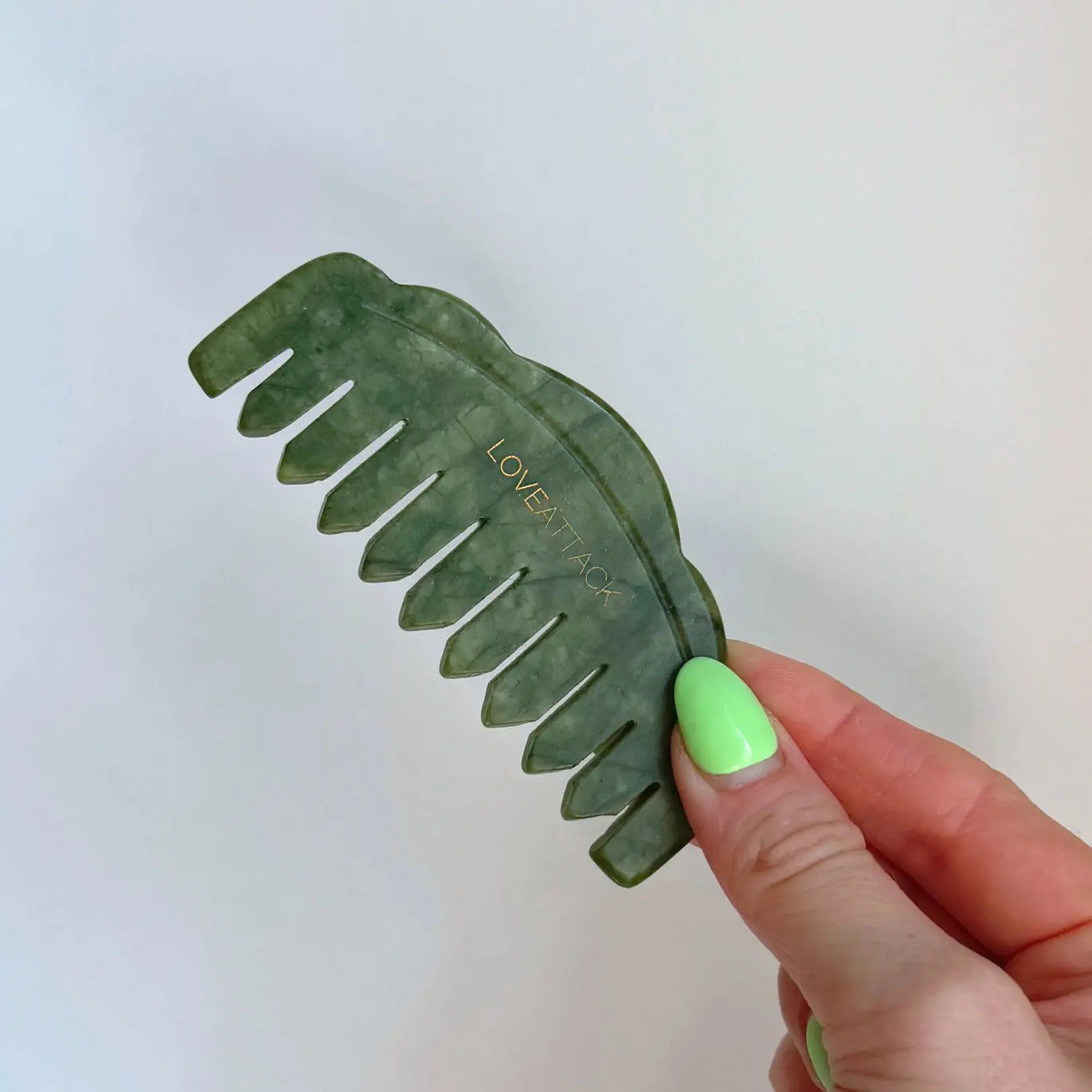 Jade Gua Sha Comb for Scalp and Neck - Sprig Beauty Co