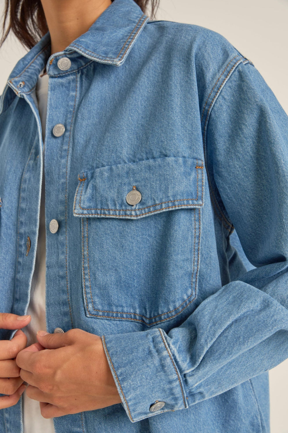 Oversized Denim Shacket - Sprig Beauty Co