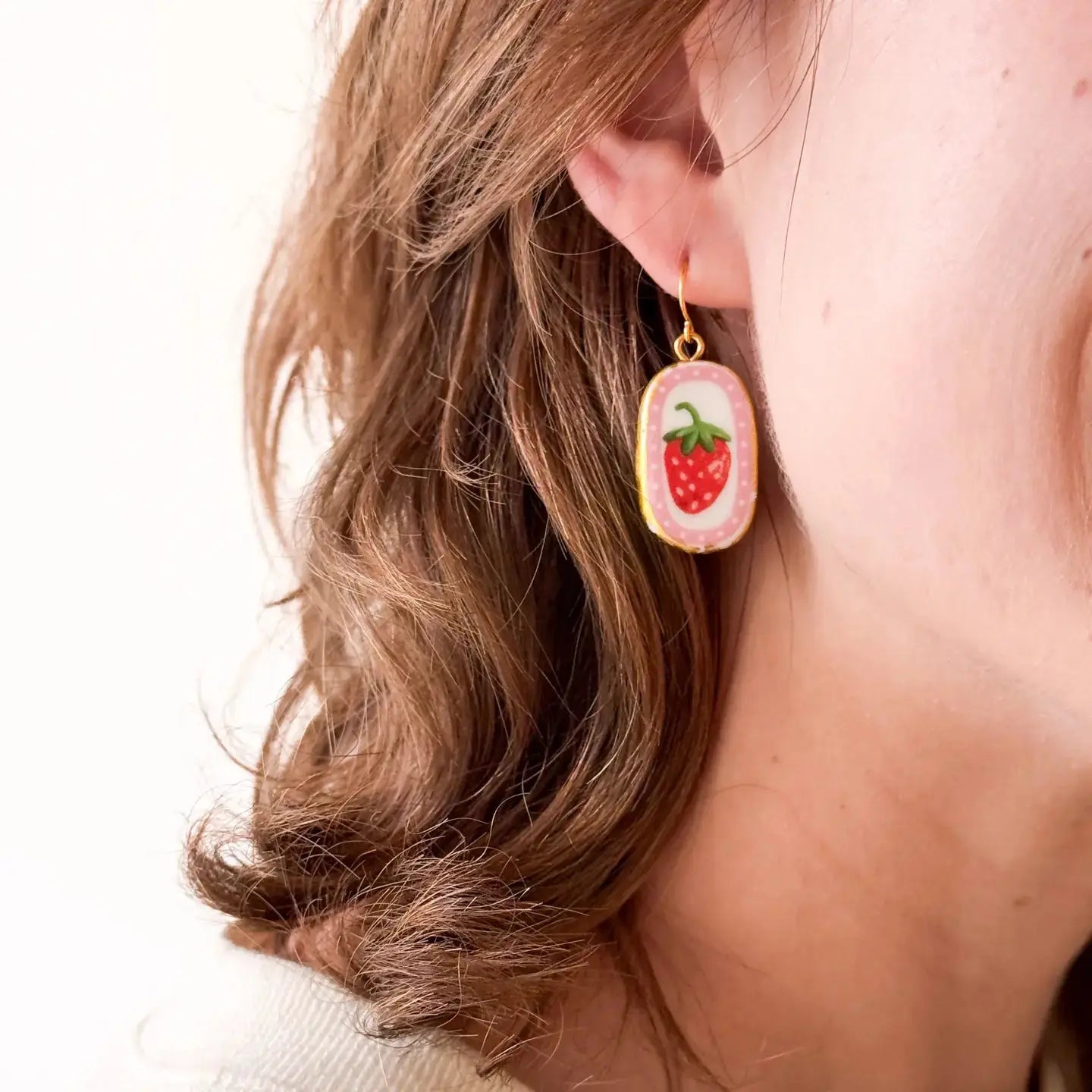 Strawberry Ceramic Earrings Nest Pretty Things
