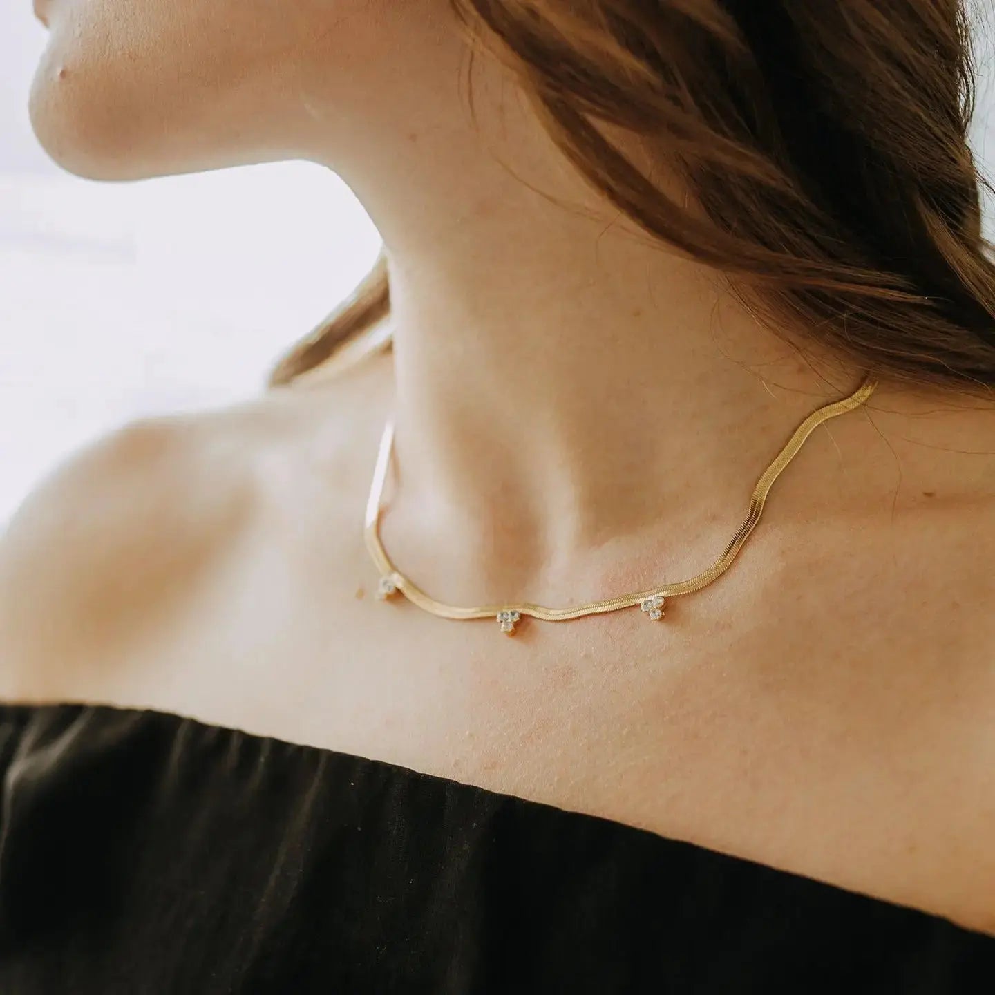 Charm Herringbone Necklace - Sprig Beauty Co