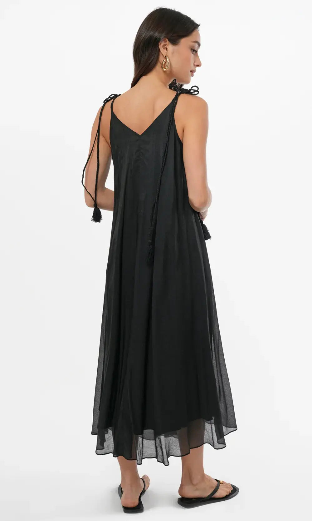 Braided Tassel Strap Midi Dress - Sprig Beauty Co