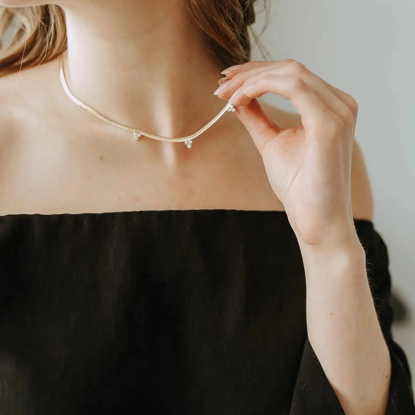 Charm Herringbone Necklace - Sprig Beauty Co