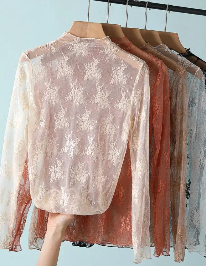 Mesh Floral Lace Layering Top - Sprig Beauty Co