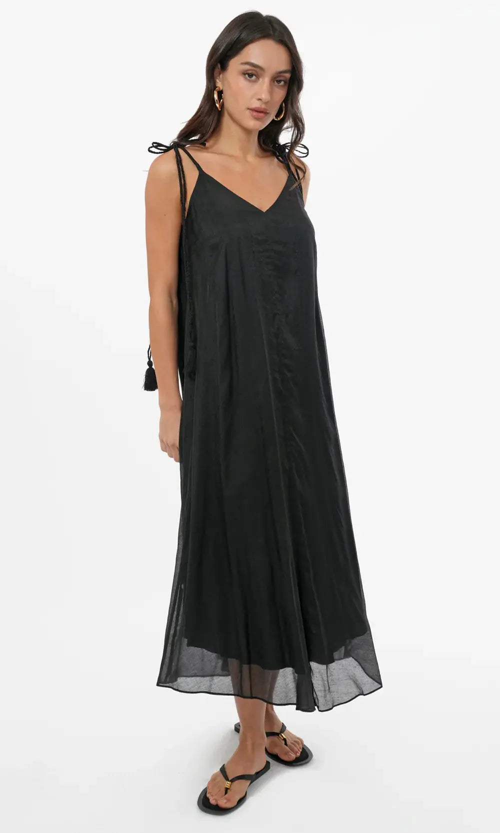 Braided Tassel Strap Midi Dress - Sprig Beauty Co