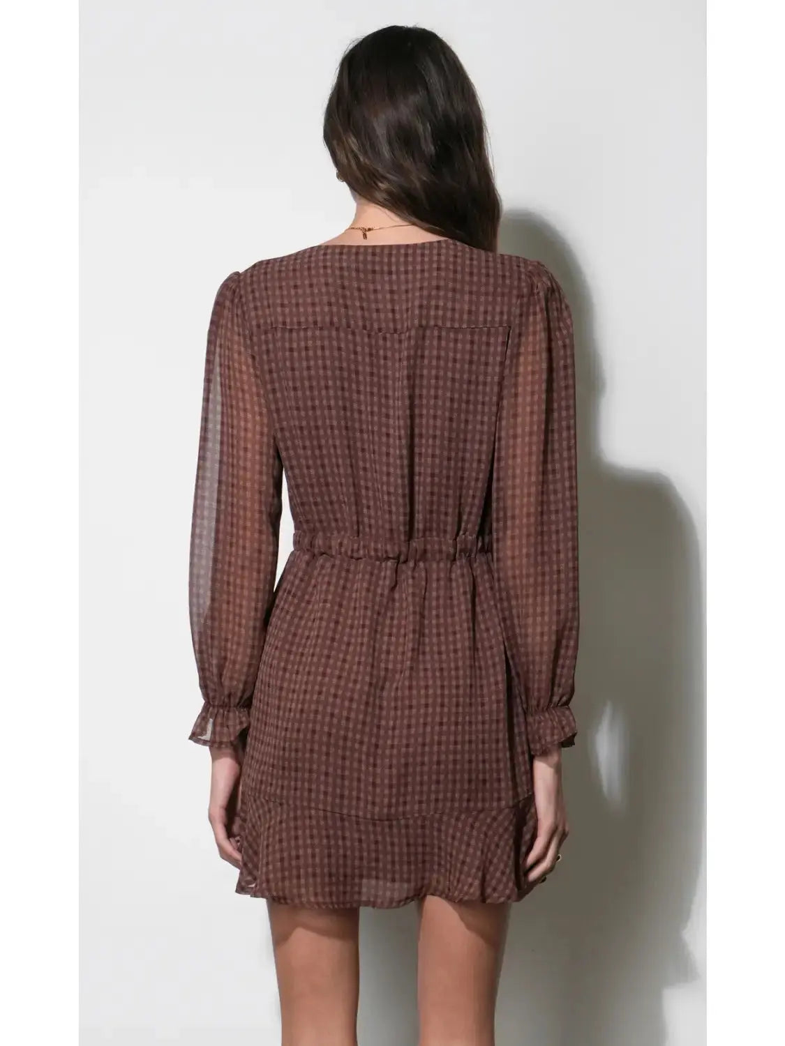 Greylin Polly checked mini dress with classic check pattern and short silhouette
