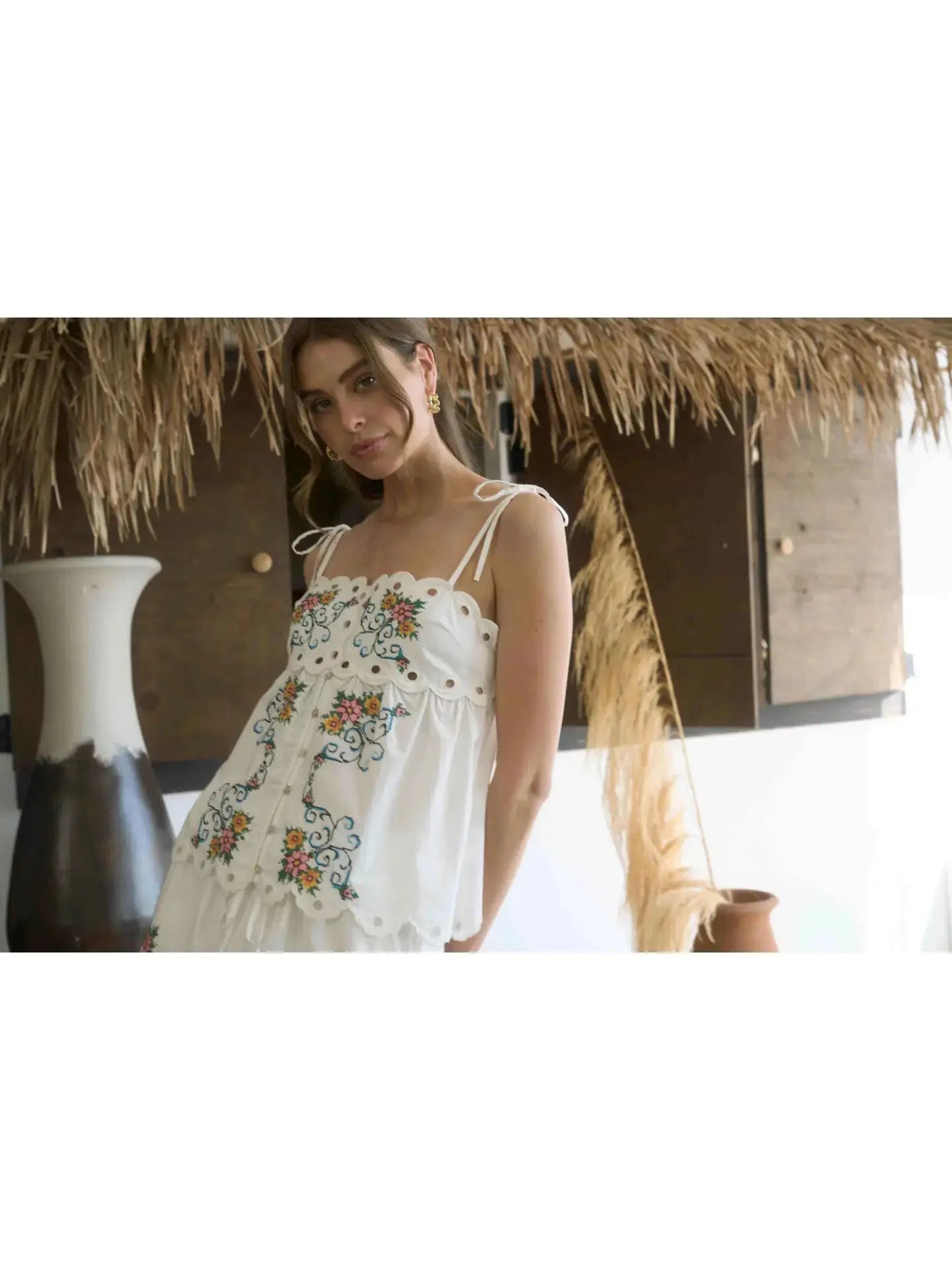 Florence Embroidered Tank Moonriver