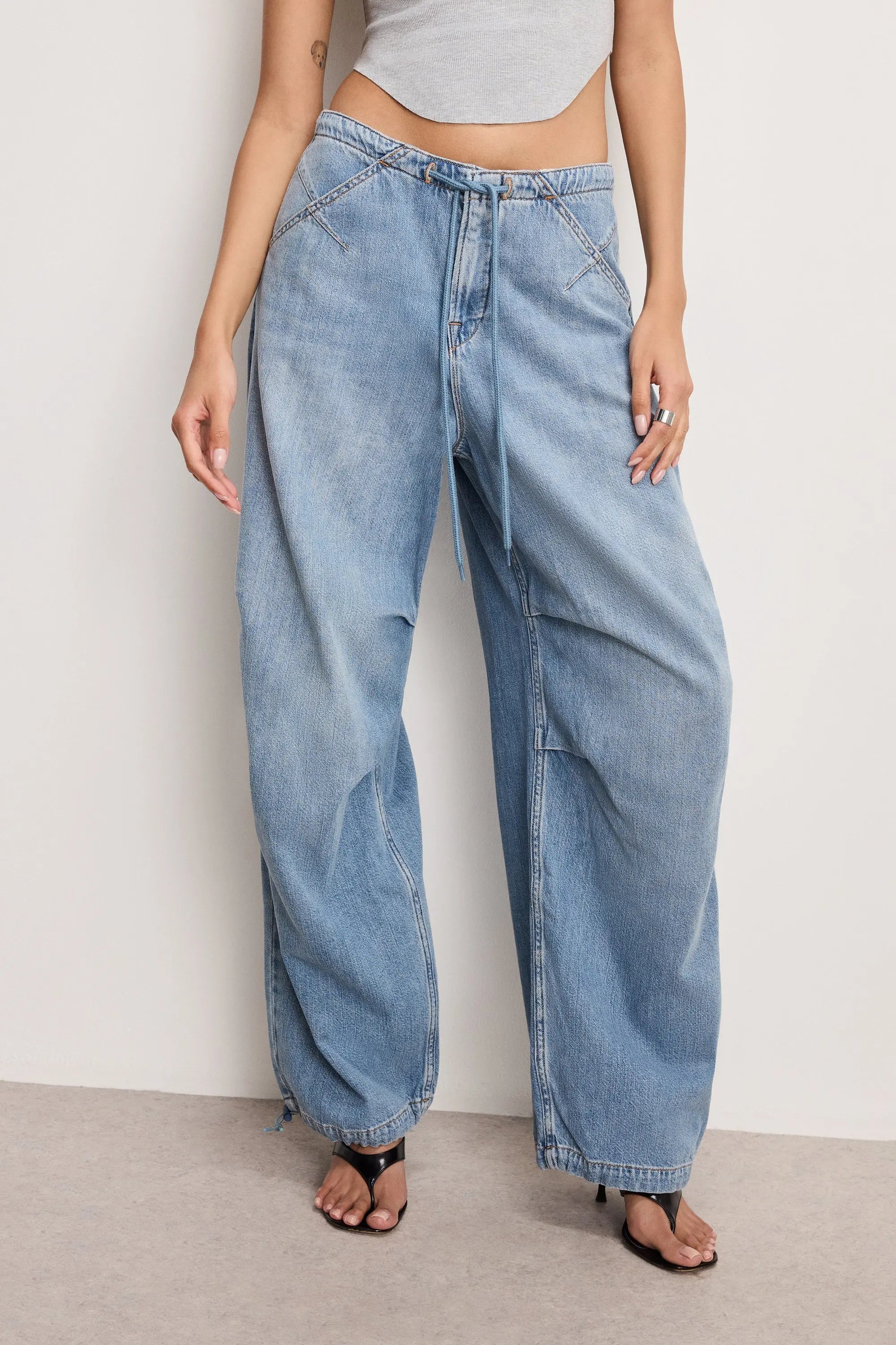 Lite Linen Denim Parachute Pants - Sprig Beauty Co