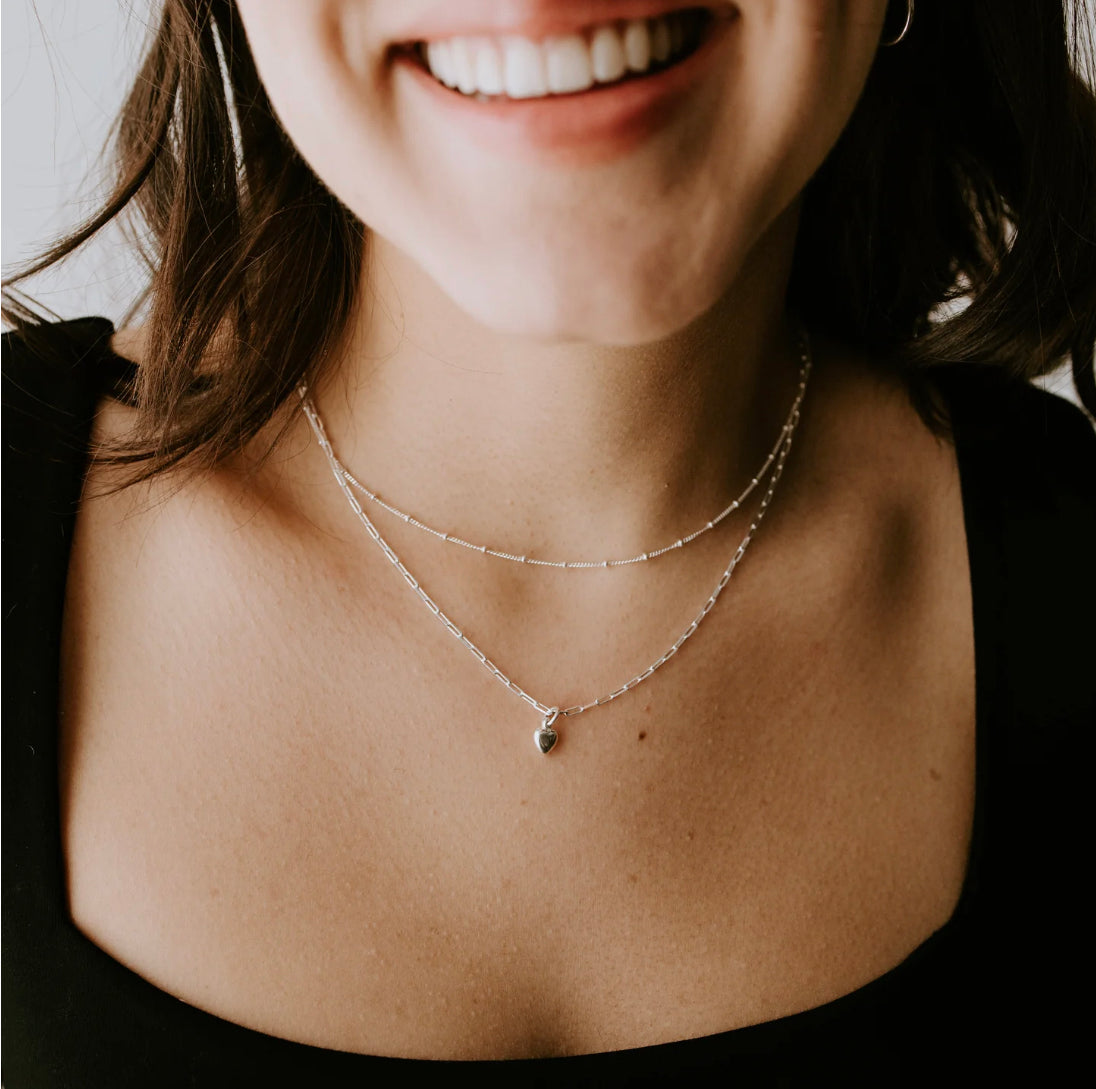 Heart Necklace - Sterling Silver - Sprig Beauty Co