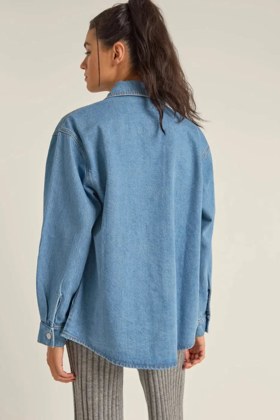 Oversized Denim Shacket - Sprig Beauty Co