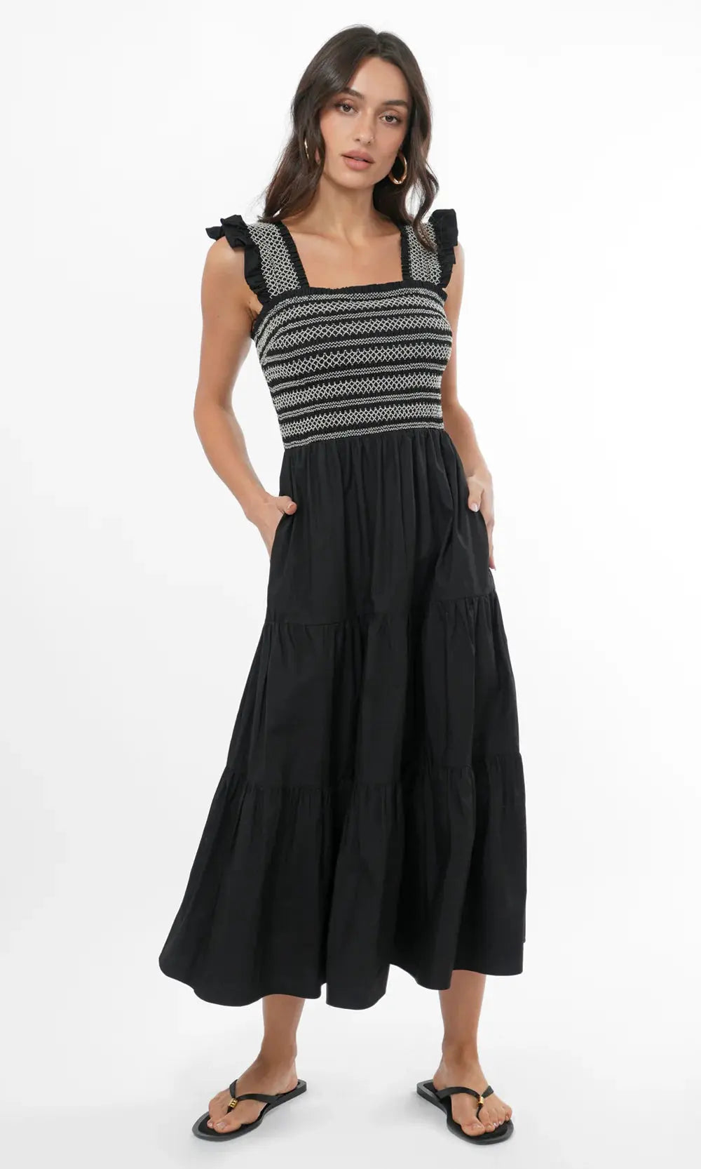 Felicia Multi Stitch Midi Dress - Sprig Beauty Co