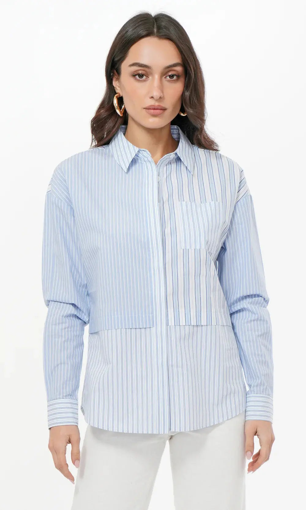 Daria Mix Stripe Oversized Shirt - Sprig Beauty Co