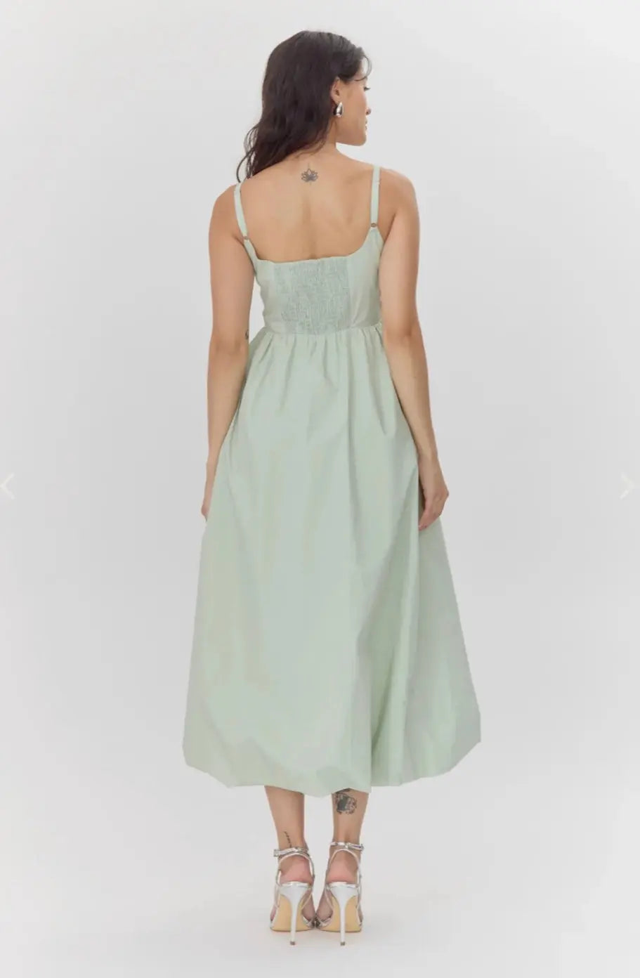 Celina Balloon Hem Midi Dress - Sprig Beauty Co