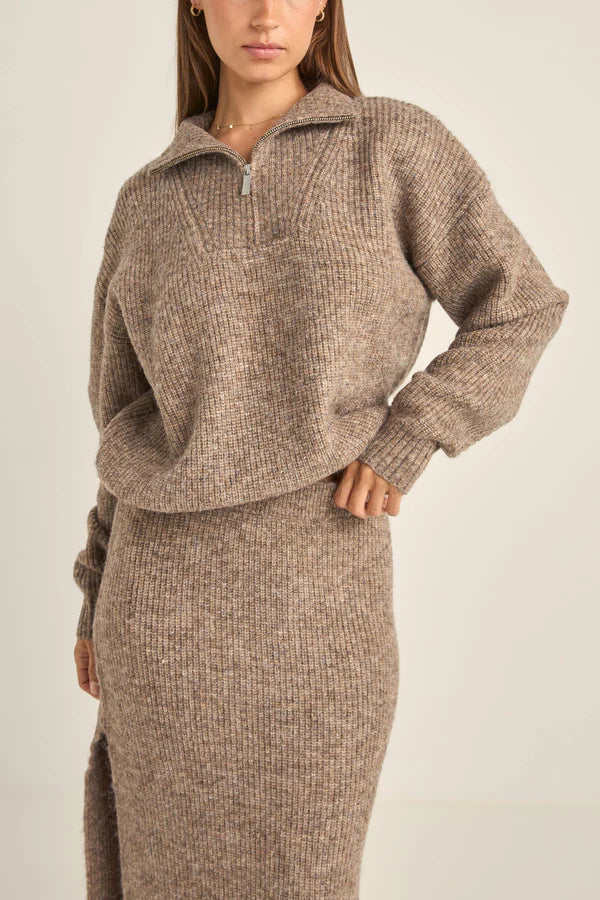 Quinn Zip Knit - Sprig Beauty Co