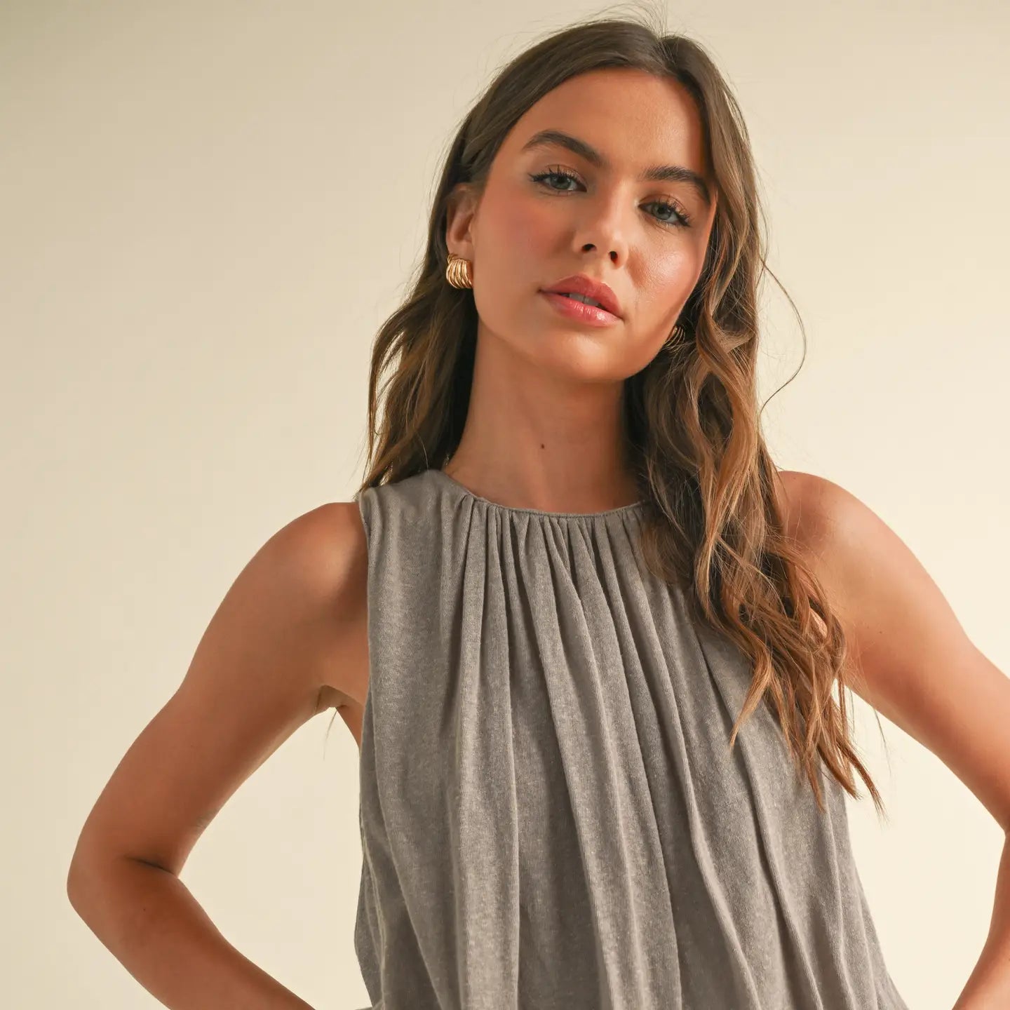 Linen Knitted Bubble Bottom Top - Sprig Beauty Co