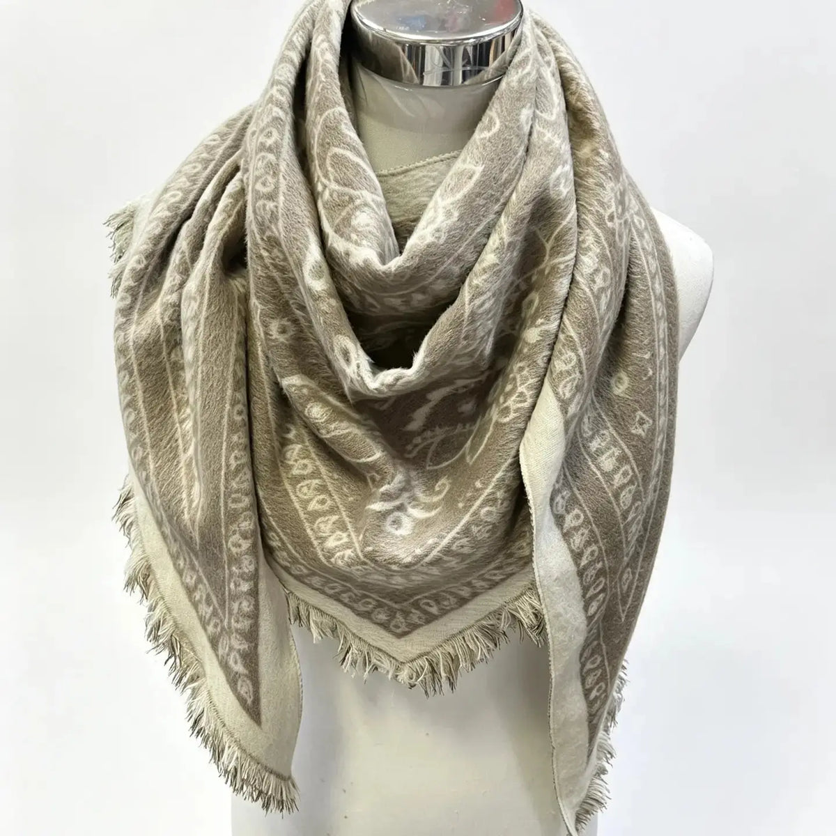 The Cozy Taupe Scarf | Two-Tone Triangle Scarf