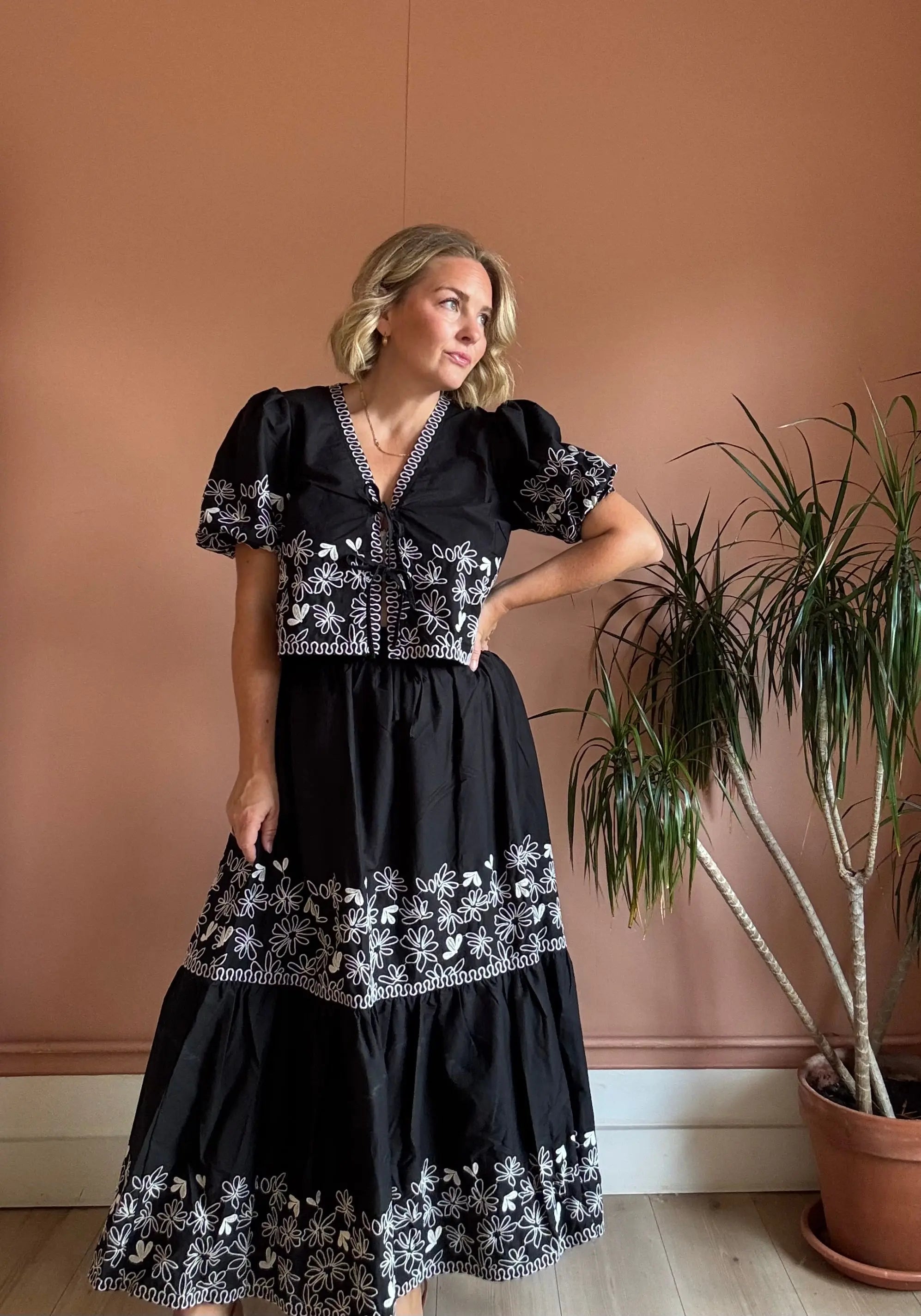 Daisy Chain Embroidered Skirt - Sprig Beauty Co