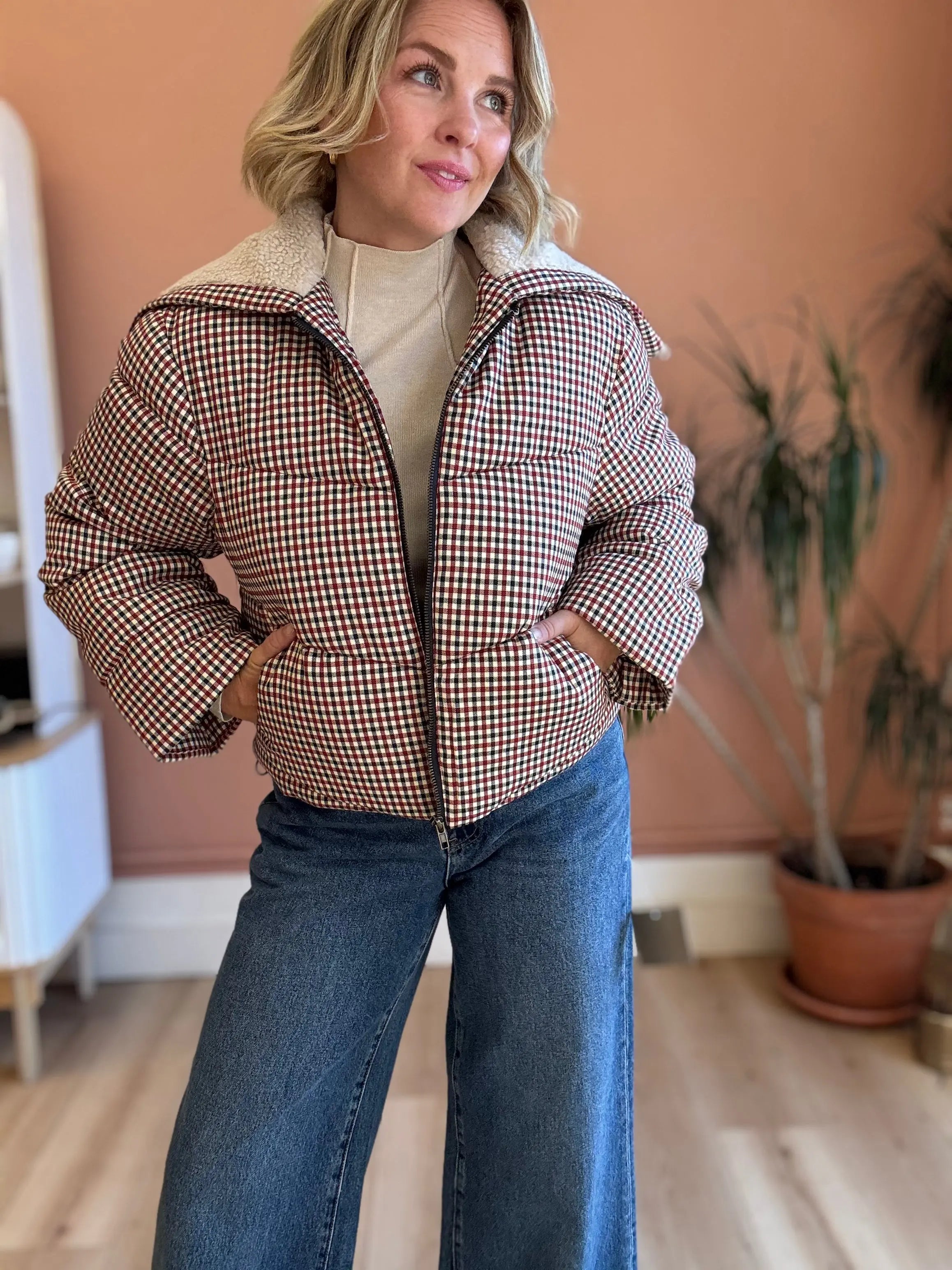 Lennox Gingham Puffer - Sprig Beauty Co