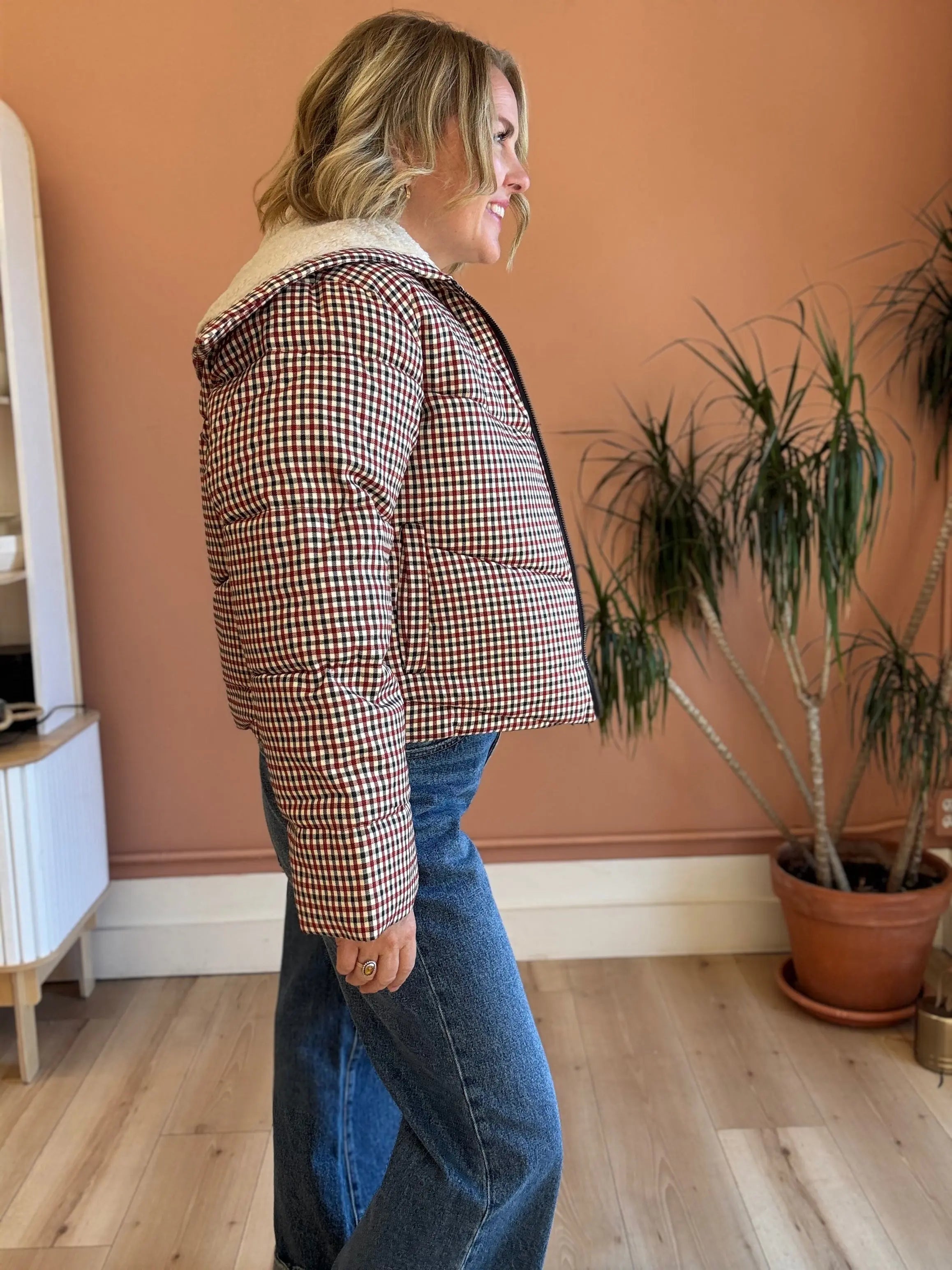 Lennox Gingham Puffer - Sprig Beauty Co