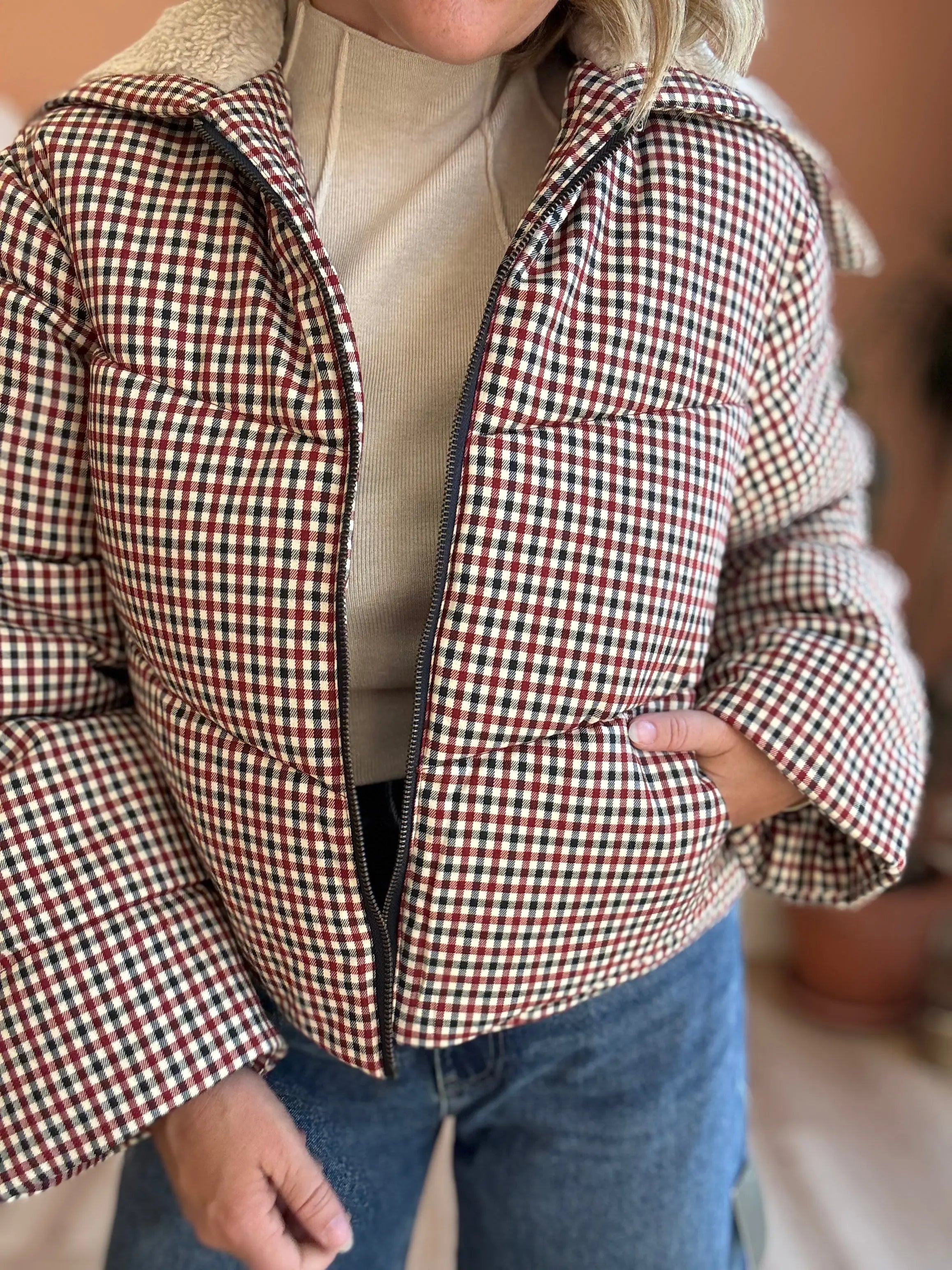 Lennox Gingham Puffer - Sprig Beauty Co