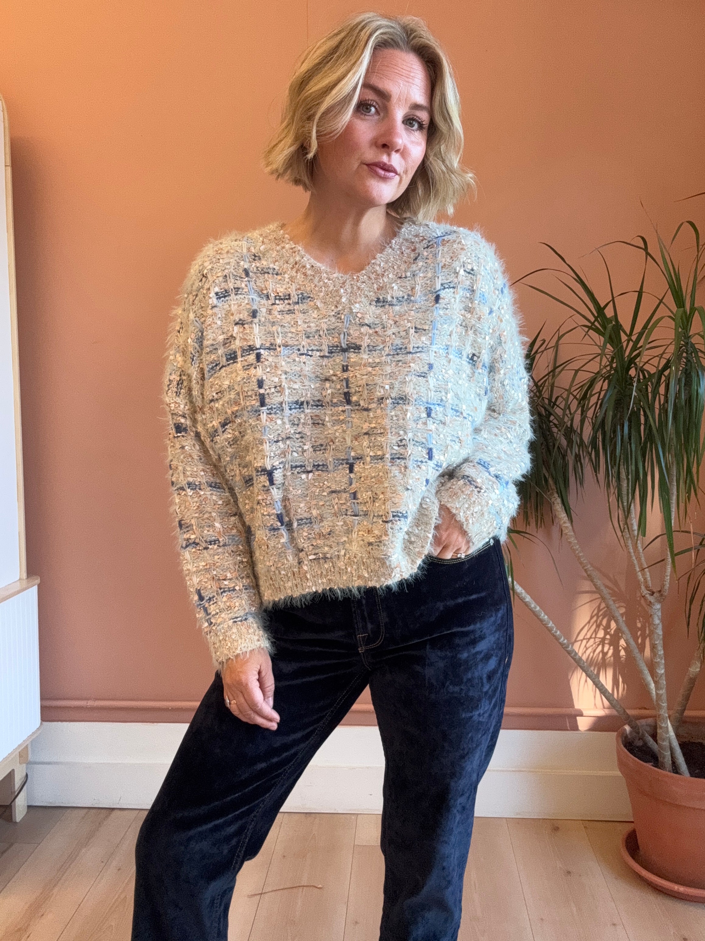 Celeste Tweed Sweater - Sprig Beauty Co