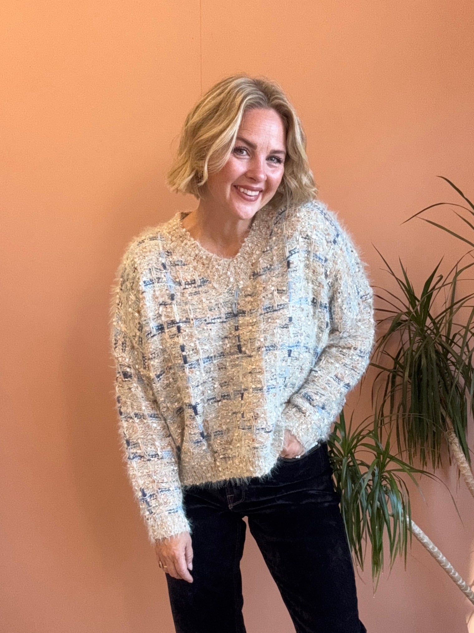 Celeste Tweed Sweater - Sprig Beauty Co