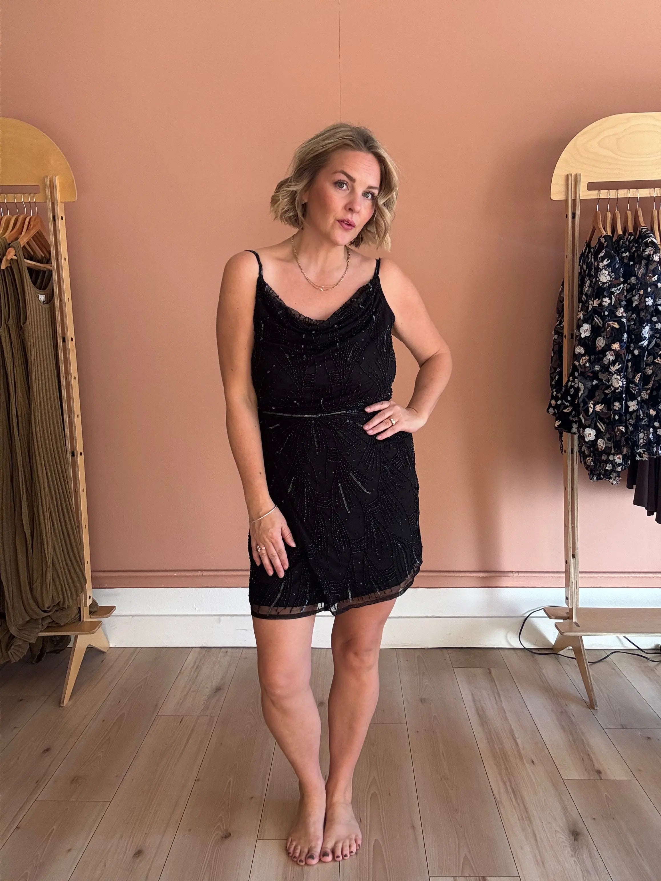 The Everly Beaded Mini Dress - Sprig Beauty Co