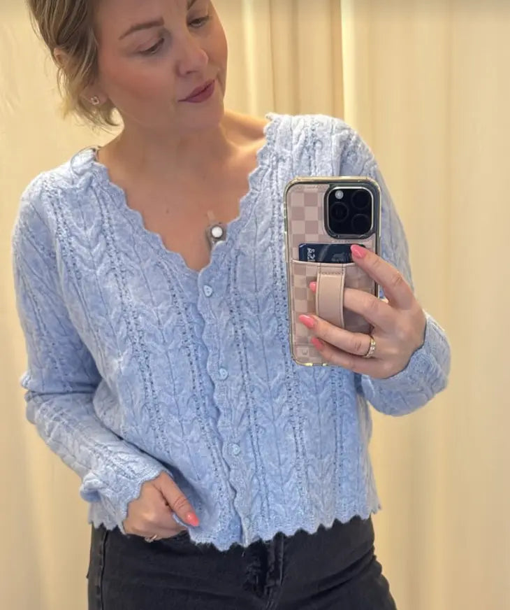The Bluebell Scalloped Cardigan - Sprig Beauty Co