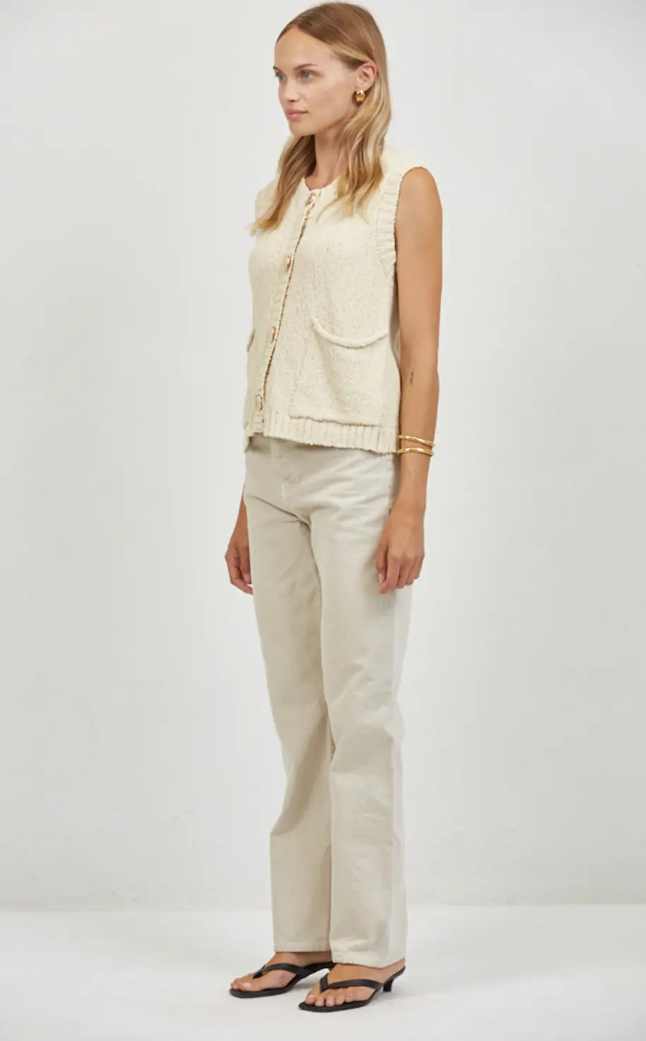 Marais Buttoned Knit Vest - Sprig Beauty Co