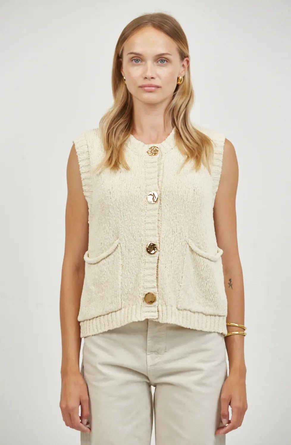 Marais Buttoned Knit Vest - Sprig Beauty Co