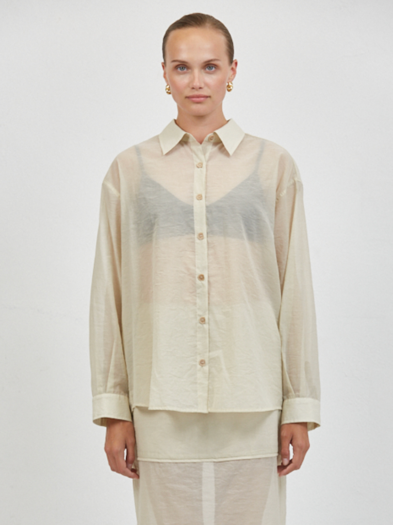 Lena Sheer Button-Up - Sprig Beauty Co