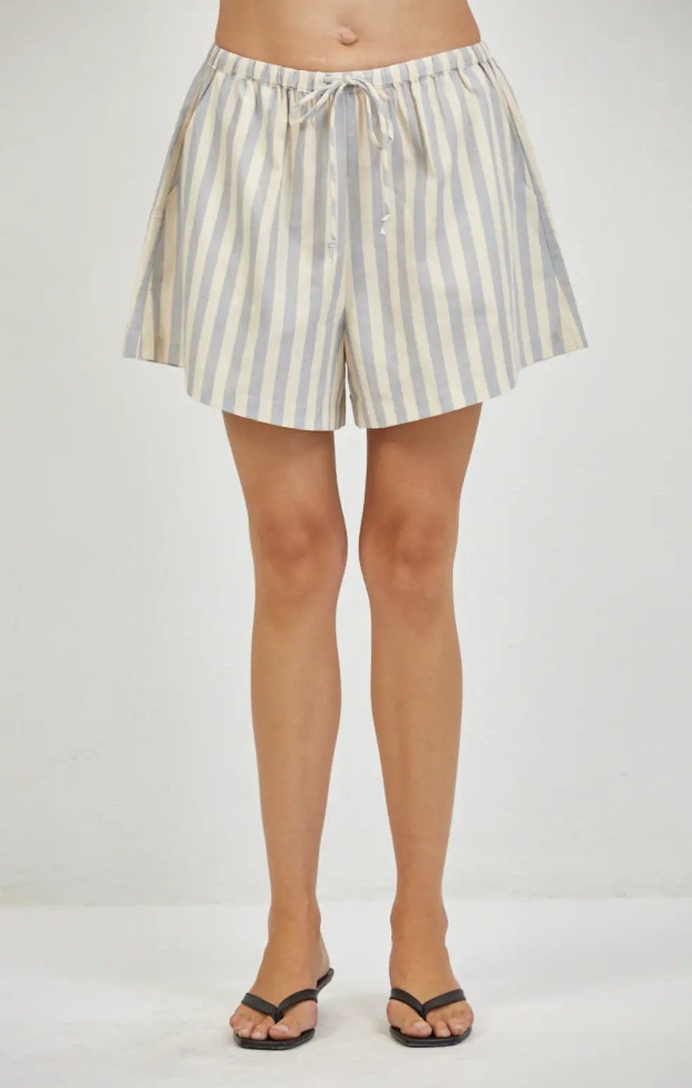 Lorie Striped Drawstring Shorts – Lightweight Lounge Set Bottom A.ren