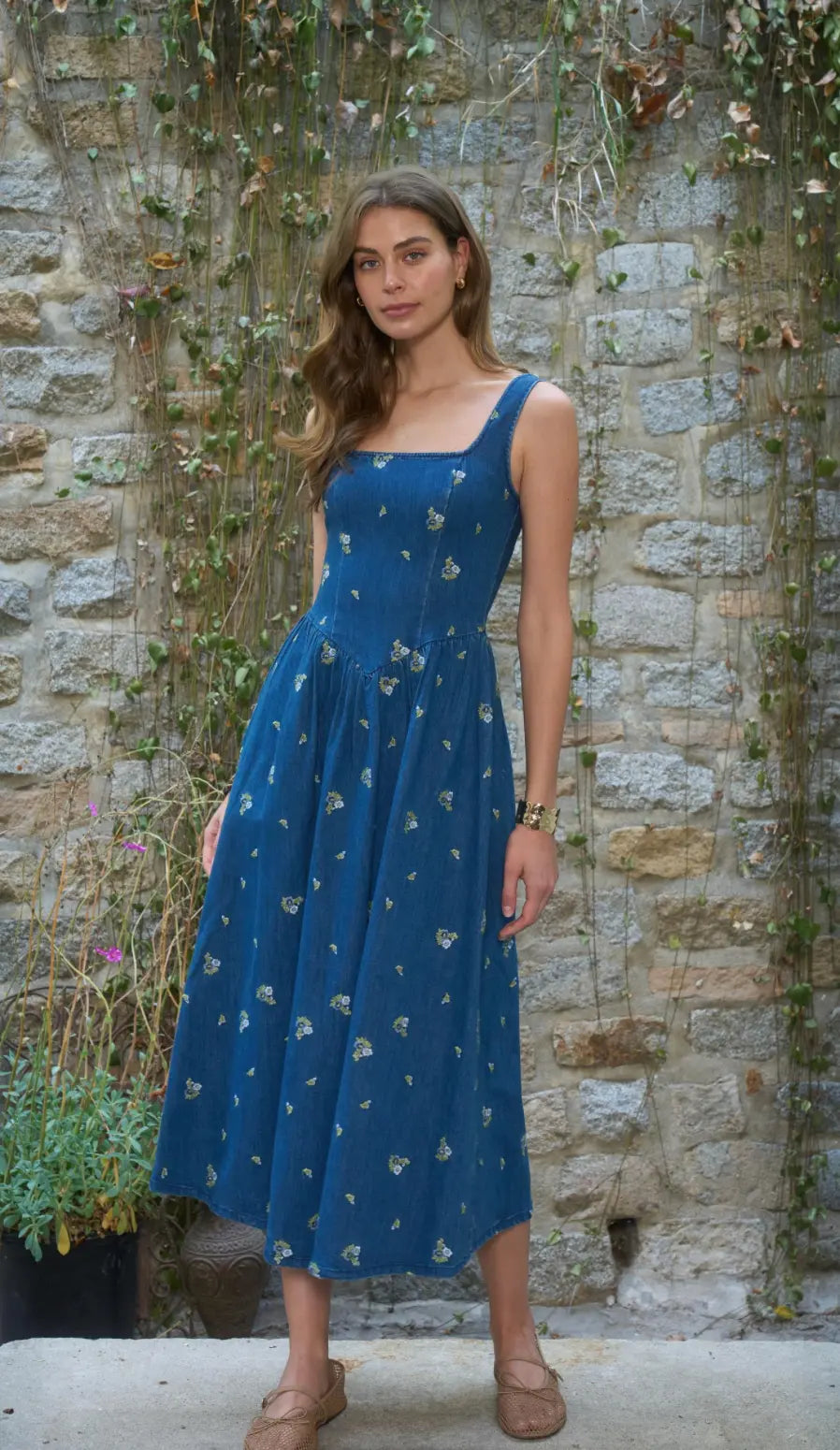 Meadowline Denim Midi Dress Moonriver