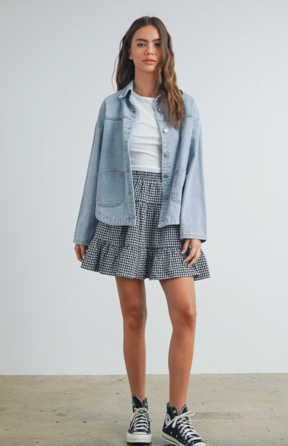 Arlo Check Mini Skirt Buttermelon