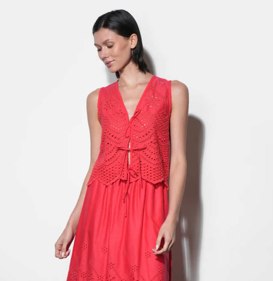 Effie Linen Blend Top Greylin