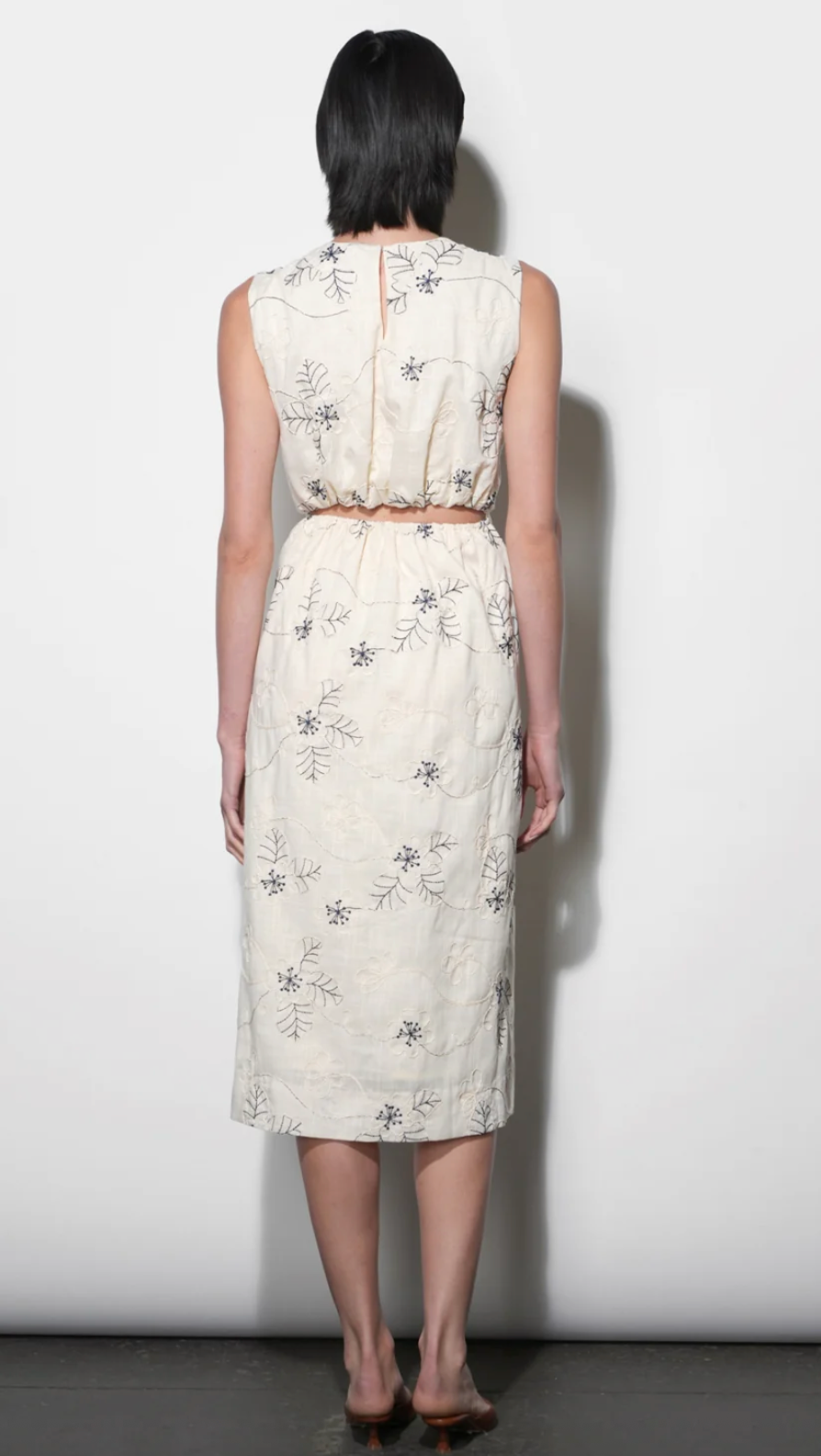 The Camden Embroidered Midi Dress Greylin