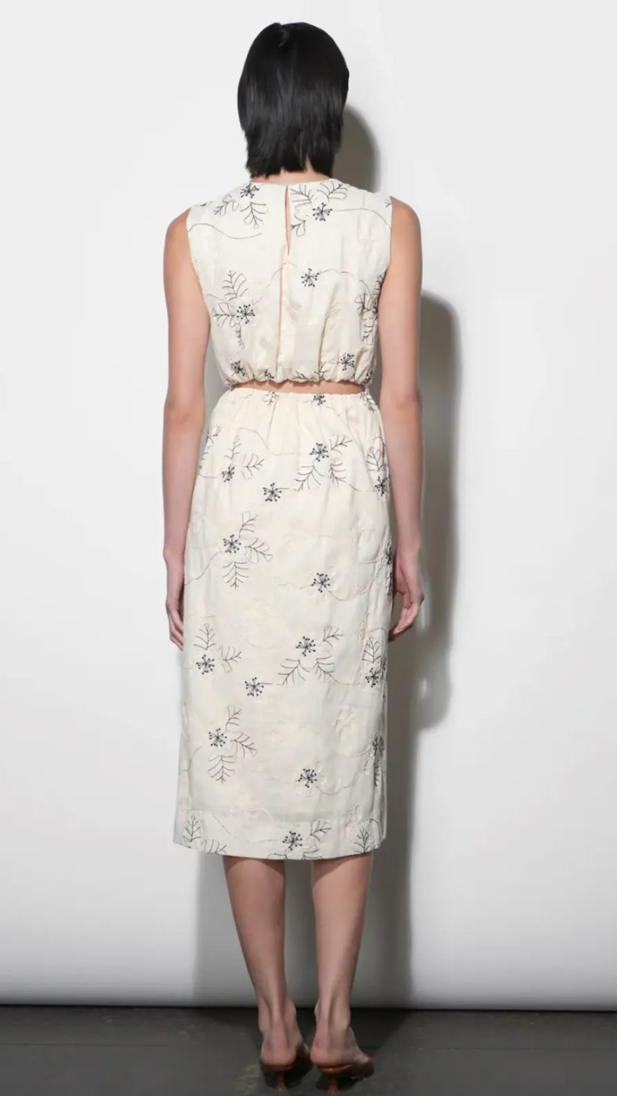 The Camden Embroidered Midi Dress Greylin