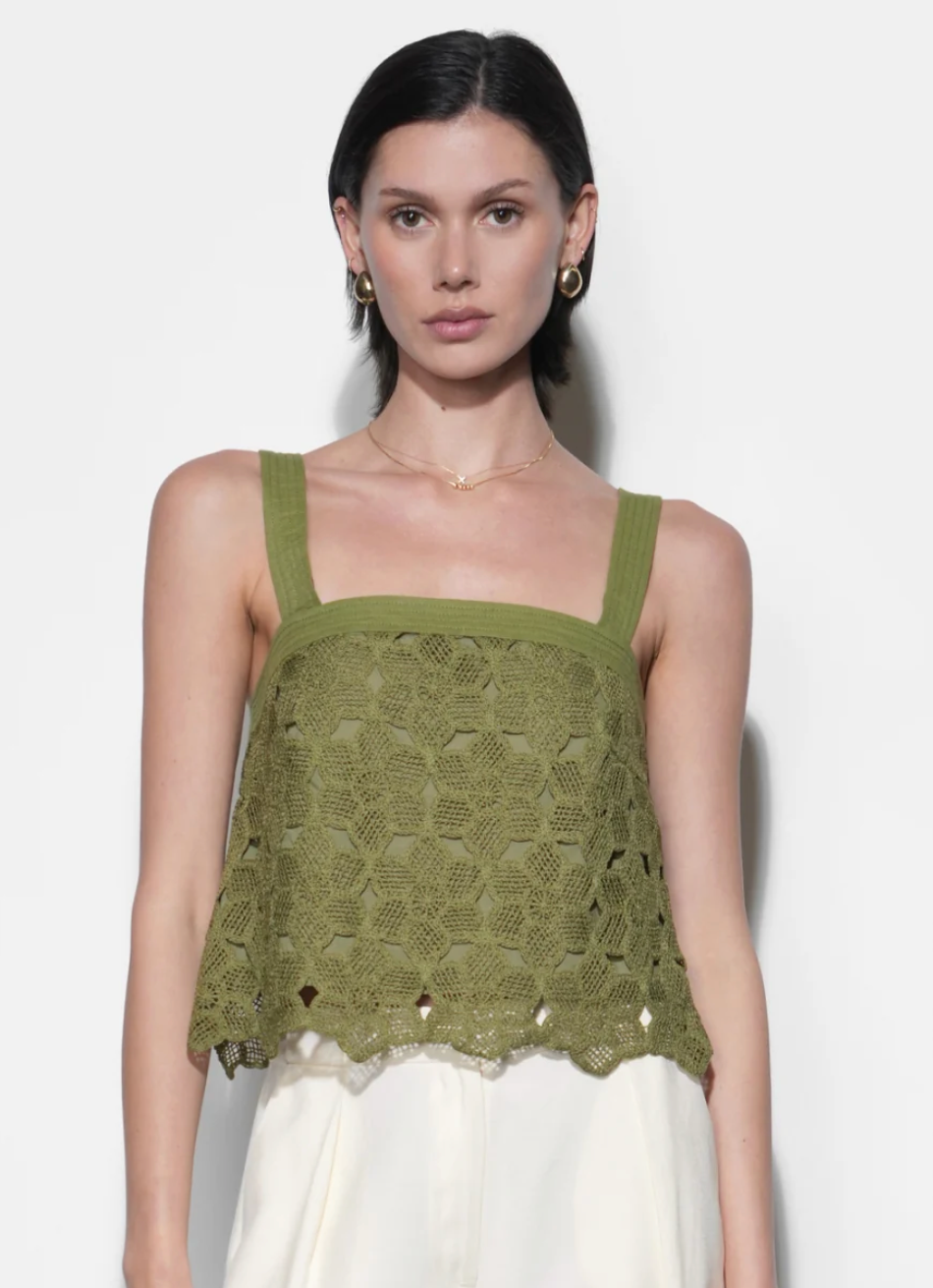 Kandace Crochet Sleeveless Top Greylin