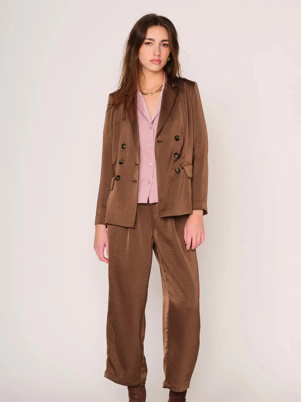 dRA Los Angeles Sateen Selah Pant in extra small, stylish women's apparel with smooth, sleek sateen fabric and tailored fit.