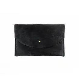 Envelope Pouch - Black Hair on Hide - Sprig Flower Co