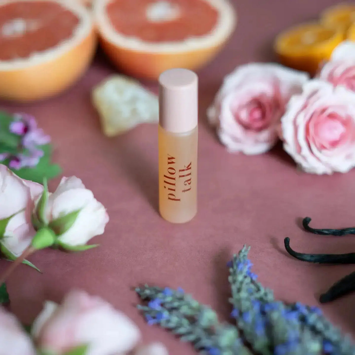 Ginger June Pillow Talk Perfume bottle showcasing elegant design and essential oil fragrance in a sleek, stylish container.