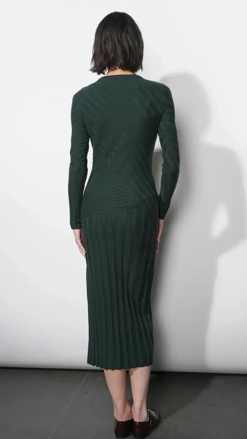 Greylin Mayla ribbed sweater dress in extra small, featuring long sleeves, a fitted silhouette, and a cozy knit texture.