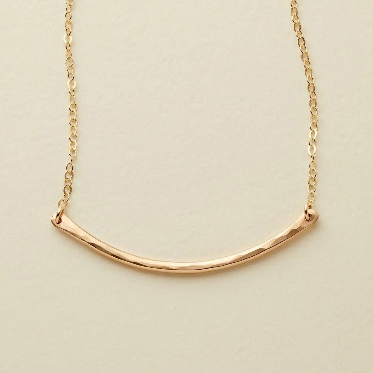 Hammered Crescent Bar Neck - Sprig Flower Co