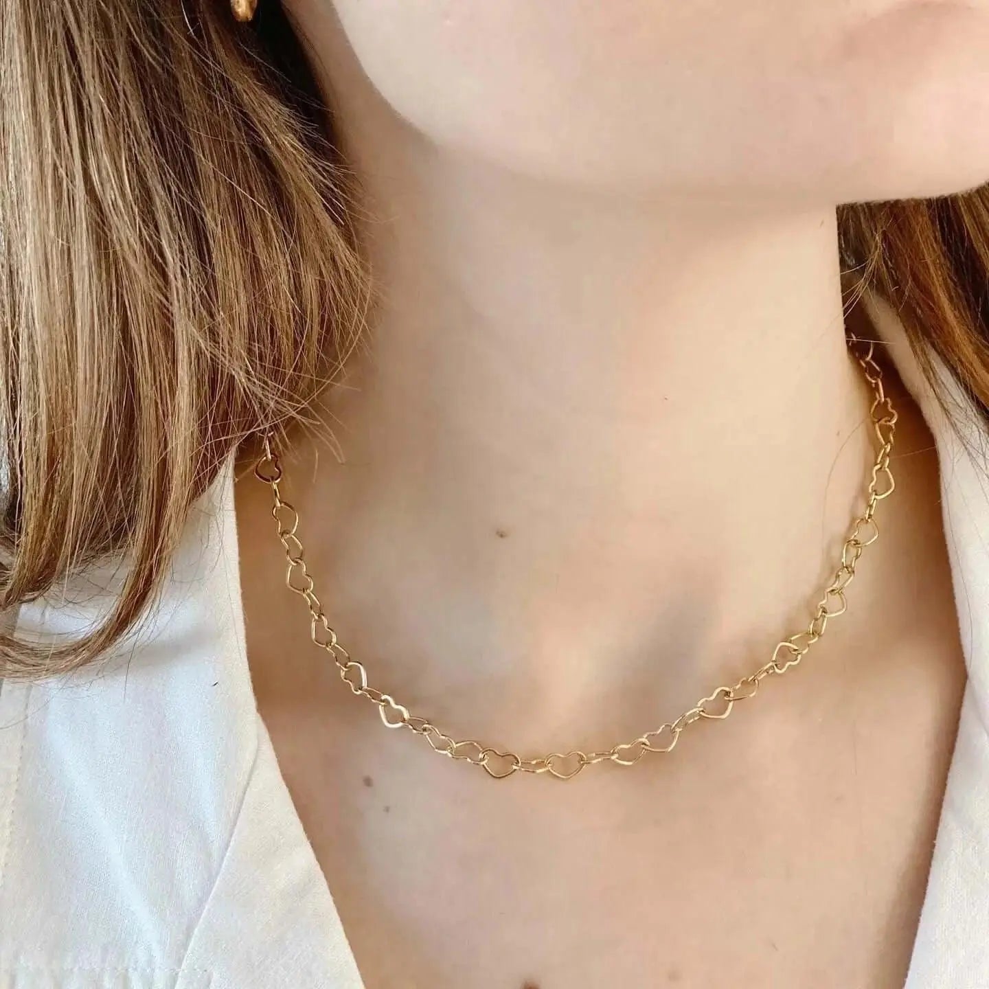 Heart Link Necklace - Sprig Flower Co