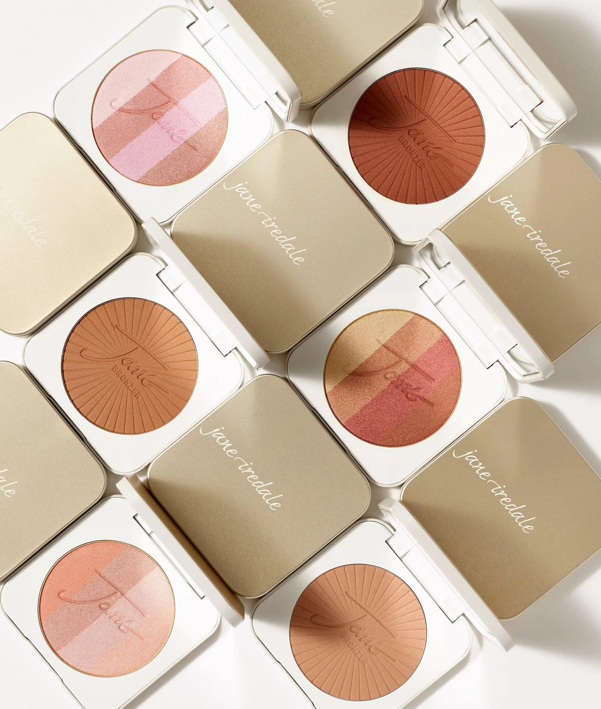 Jane Iredale PureBronze Shimmer Bronzer refill showing the compact with bronzer inside and the shimmer finish.