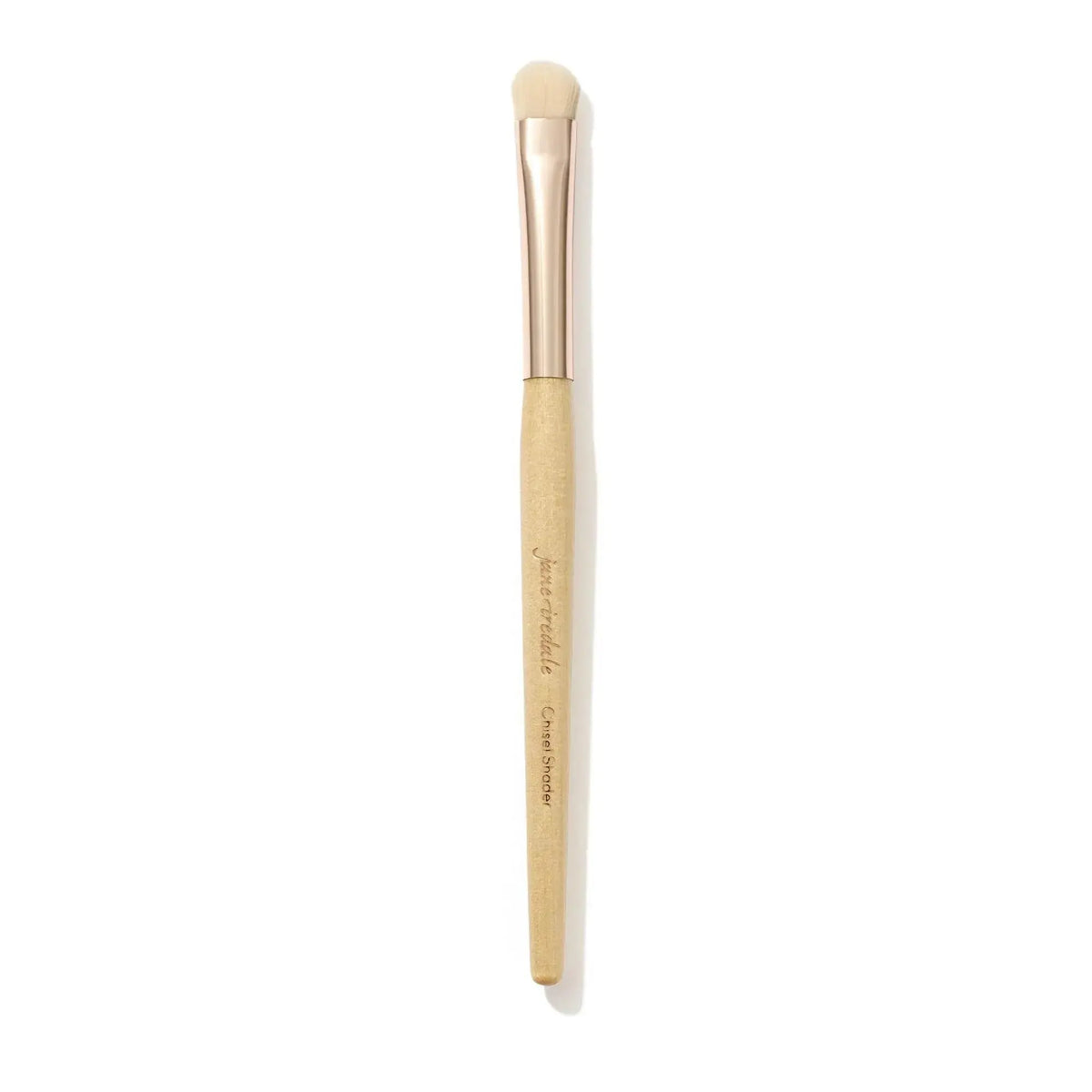 Jane Iredale Chisel Shader Brush for cosmetics, showing a close-up of the angled brush with soft bristles for shading and contouring.