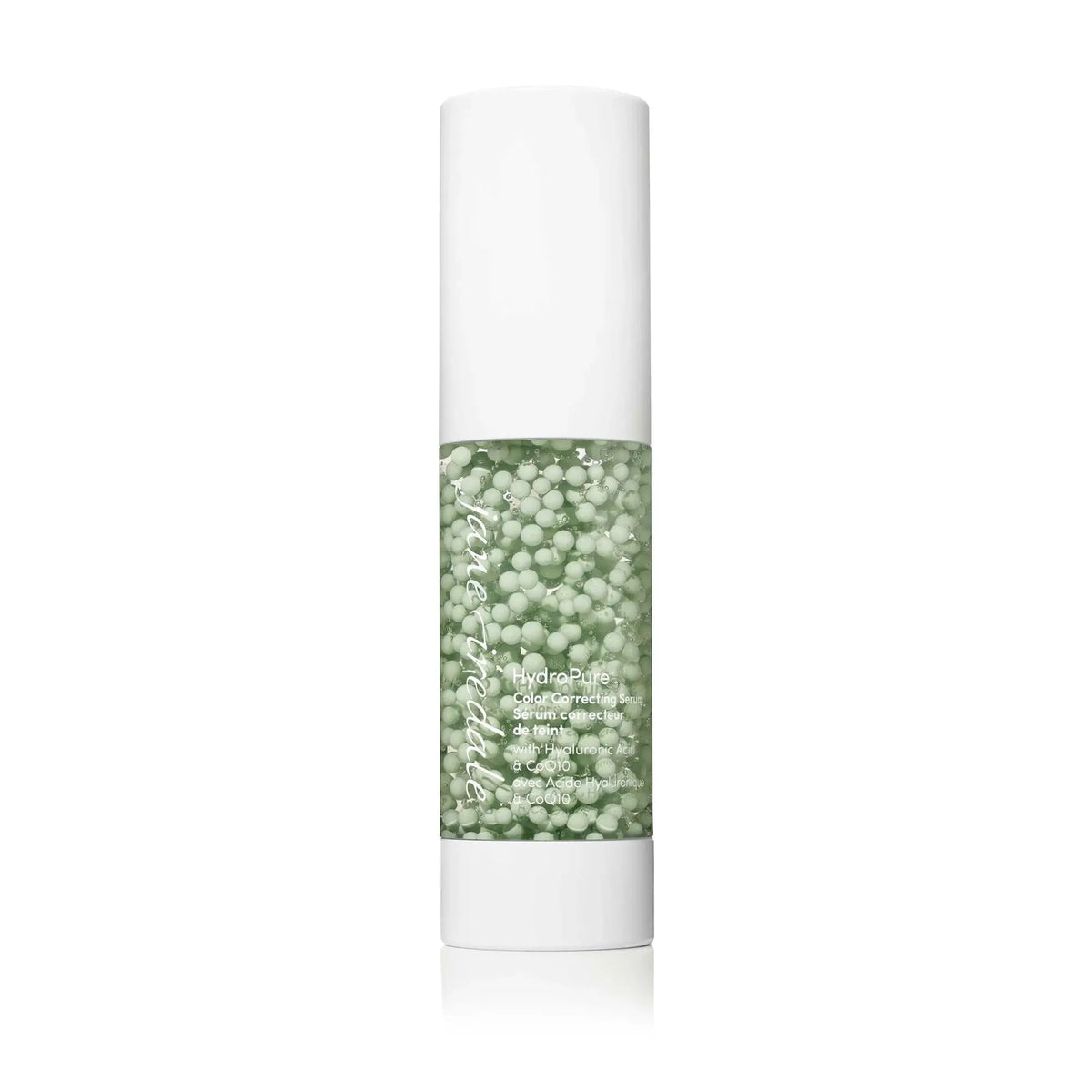 Jane Iredale HydroPure™ Color Correcting Serum in a sleek cosmetic bottle, designed to even skin tone with a lightweight formula.