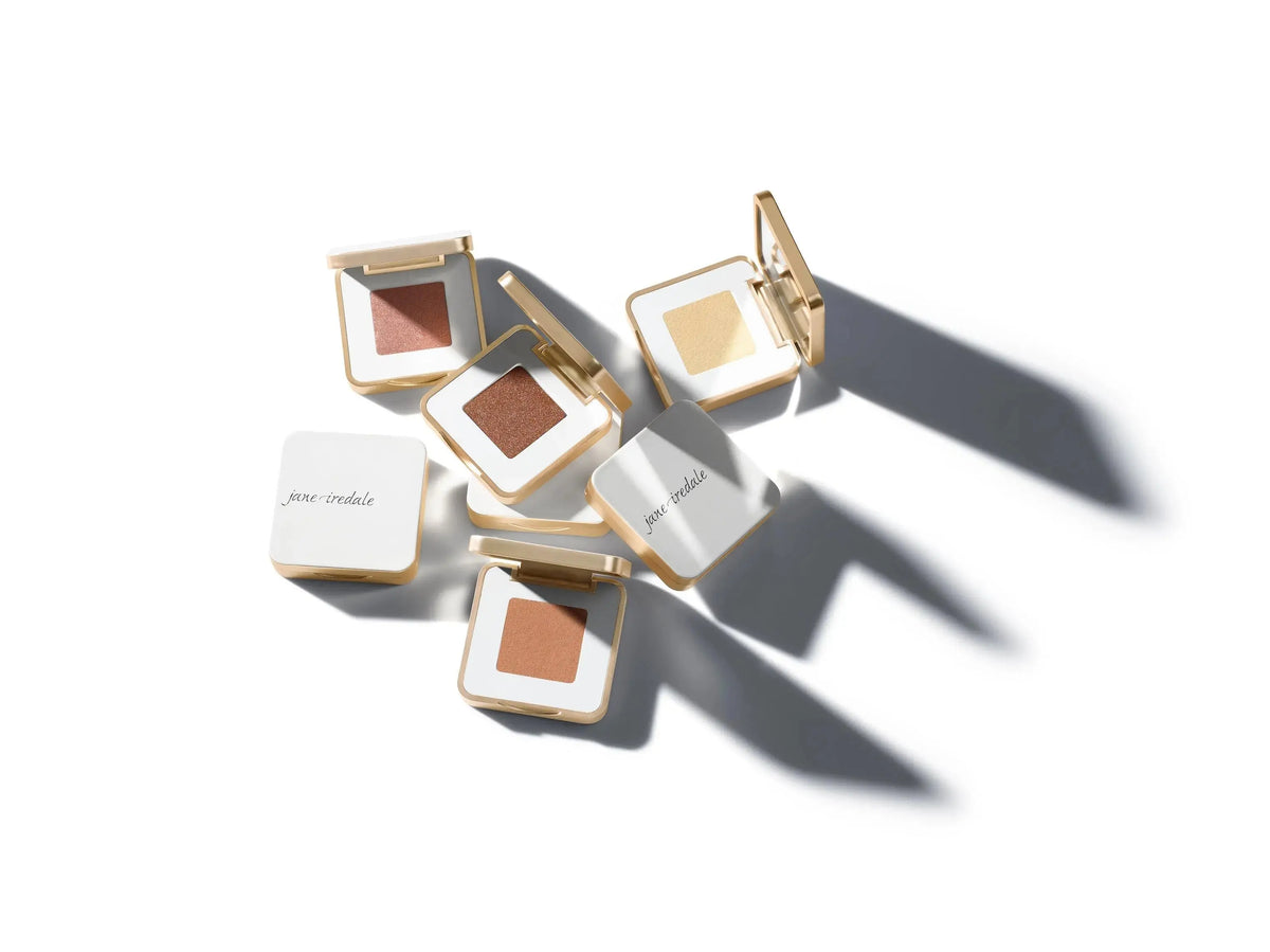 Jane Iredale PurePressed® Eye Shadow Single in Allure, close-up of the pressed powder eye shadow in a sleek compact.