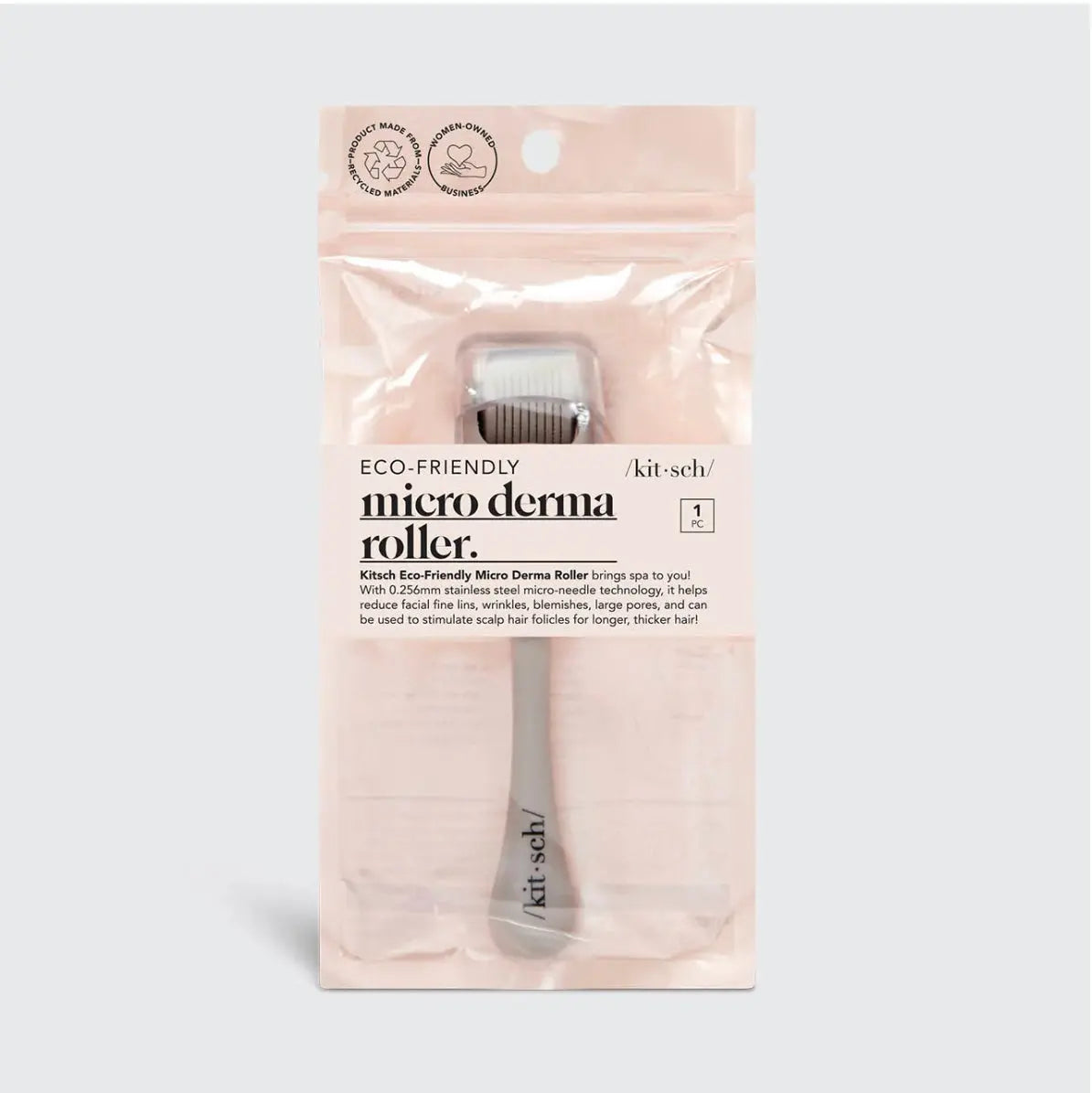 Kitsch Microderma Roller with fine micro-needles for facial exfoliation and skin renewal, shown in close-up image.