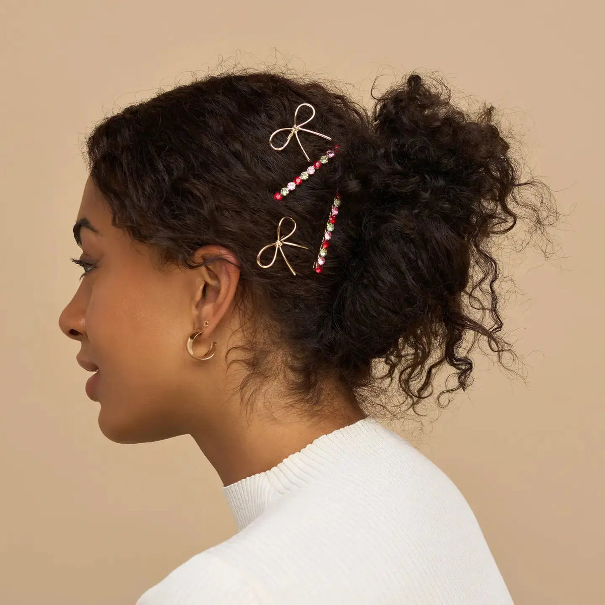 Set of Kitsch Merry and Bright Bobby Pins featuring festive holiday-themed hair accessories for stylish hair styling.