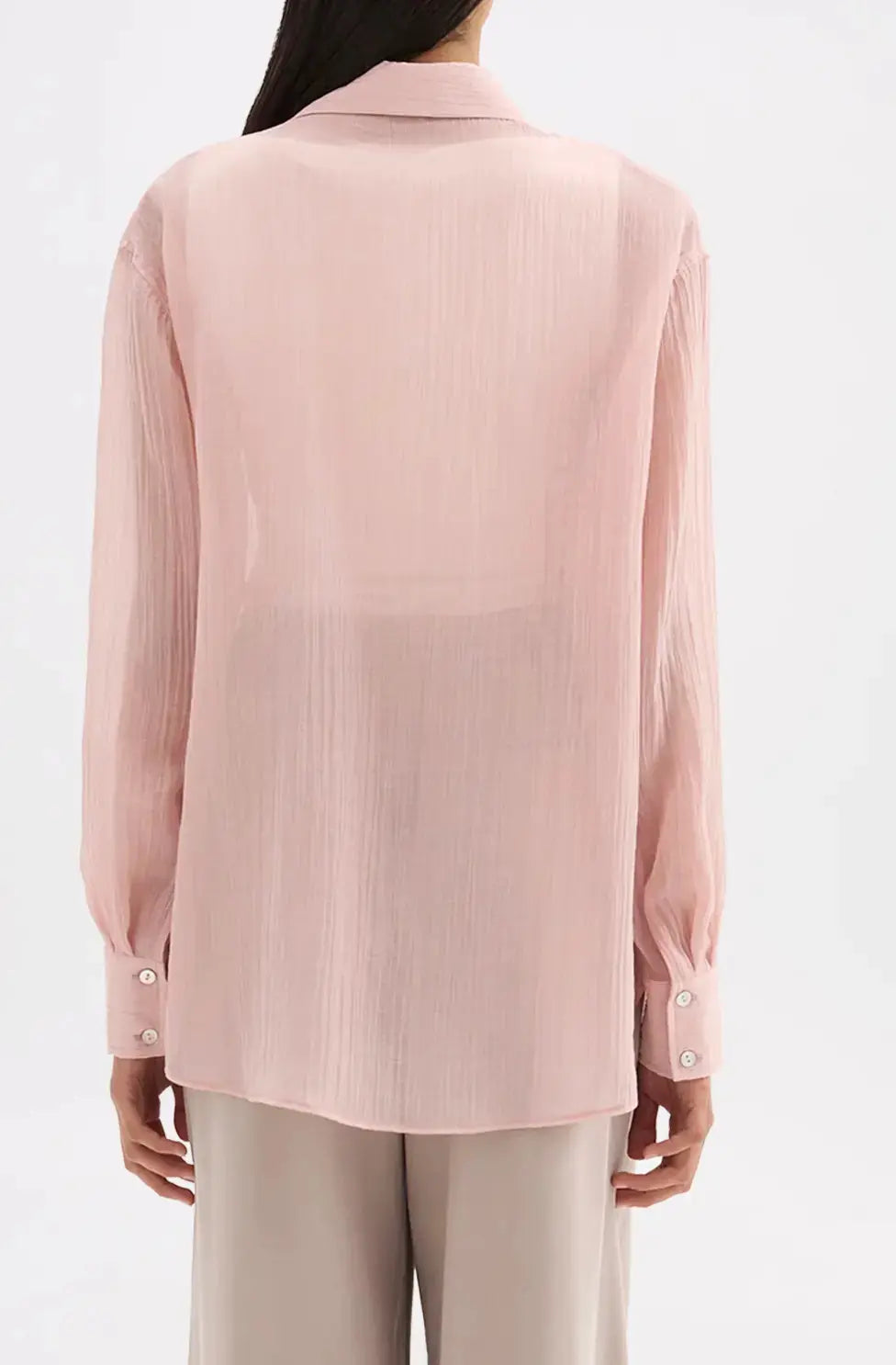 Nude Lucy Lucile Crinkle Lyocell Shirt in extra small, lightweight, textured fabric with a relaxed fit and button front.